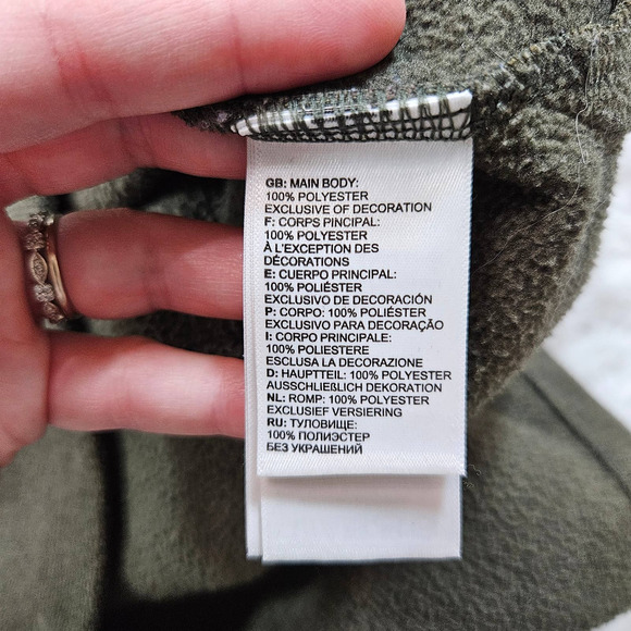 The North Face Womens Olive Green Snap Button Knit Stitch Hoodie Sweatshirt Sz S - Picture 10 of 12